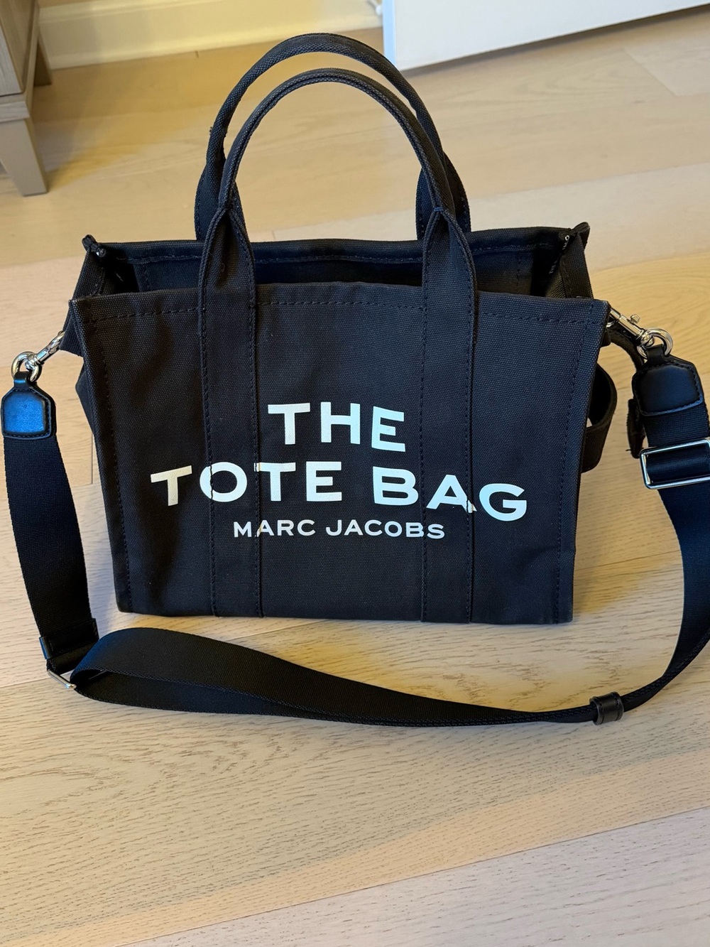 Marc Jacobs Black 'The Tote Bag' Small Canvas Crossbody